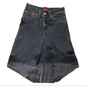 Vtg Levis Type 1 Denim Jean Skirt High Waist Faded